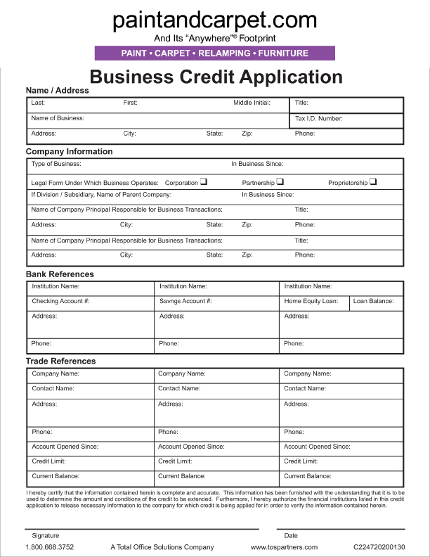 PC-Business-Credit-Application